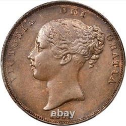 Grande-bretagne Victoria 1853 1 Penny Coin, Non Circulé, Certifié Pcgs Mme 64-bn