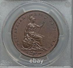 Grande-bretagne Victoria 1858/7 1 Penny Coin Non Circulé, Certifié Pcgs Ms62-bn