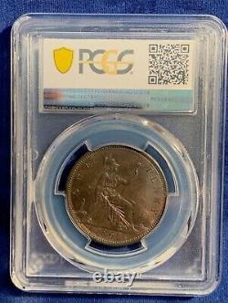 Grande-bretagne Victoria 1868 1 Penny Coin Non Circulé, Pcgs Certifié Ms64-bn