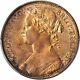 Grande-bretagne Victoria 1876-h Penny Coin, Non Circulé, Certifié Pcgs Ms64-rb