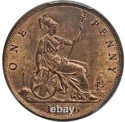 Grande-bretagne Victoria 1886 Penny, Choix Non Circulé, Certifié Pcgs Ms64-rb