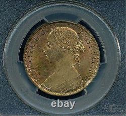 Grande-bretagne Victoria 1887 Penny, Choix Non Circulé, Certifié Pcgs Ms64-rb