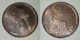 Joliment Tonifié 1887 Bronze Coin Grande-bretagne Demi-penny Reine Victoria Au++