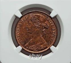 La Grande-Bretagne Victoria 1866 Penny, Non circulé, Choix certifié Ngc Ms64-rb
