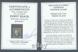 Le Premier Timbre Penny Noir Encase Avec Certificat D'authenticité Authentique