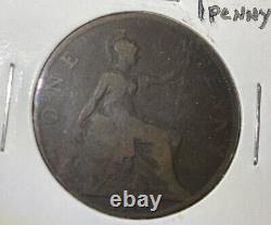 Lettres Parfaites / Date! Grande-bretagne 1900 Un Penny Coin Queen Victoria Bronze