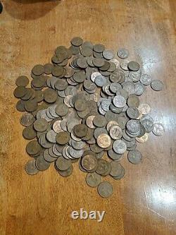 Lot De Grande-Bretagne Gros Penny Cent Bronze, Juste Plus De 5 LBS