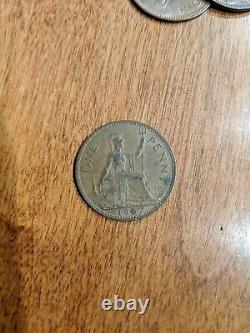 Lot De Grande-Bretagne Gros Penny Cent Bronze, Juste Plus De 5 LBS