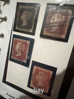 Lot de timbres de Grande-Bretagne avec un penny black, 22 penny rouges et plus encore