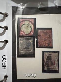 Lot de timbres de Grande-Bretagne avec un penny black, 22 penny rouges et plus encore