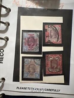 Lot de timbres de Grande-Bretagne avec un penny black, 22 penny rouges et plus encore