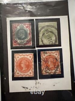 Lot de timbres de Grande-Bretagne avec un penny black, 22 penny rouges et plus encore