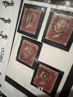 Lot de timbres de Grande-Bretagne avec un penny black, 22 penny rouges et plus encore