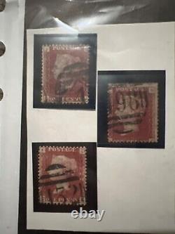 Lot de timbres de Grande-Bretagne avec un penny black, 22 penny rouges et plus encore