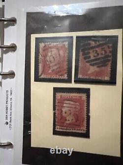 Lot de timbres de Grande-Bretagne avec un penny black, 22 penny rouges et plus encore