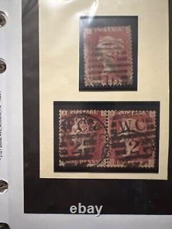 Lot de timbres de Grande-Bretagne avec un penny black, 22 penny rouges et plus encore