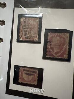 Lot de timbres de Grande-Bretagne avec un penny black, 22 penny rouges et plus encore