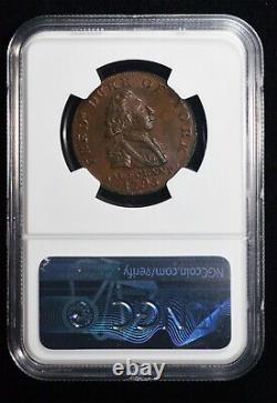 NGC MS65 1795 Grande-Bretagne Middlesex. Série nationale cuivre 1/2 Penny Token