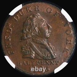 NGC MS65 1795 Grande-Bretagne Middlesex. Série nationale cuivre 1/2 Penny Token