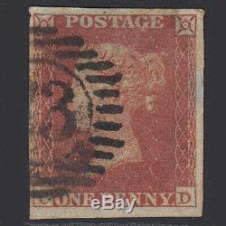 O4 GB Qv 1841 1d Penny Plaque Rouge-brown 177 Sg8 CD Gu Londres 4 Marge Cat £ 4000