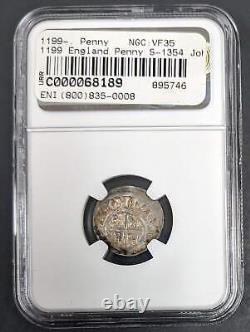 Penny anglais de 1199 de Jean à Londres NGC VF 35