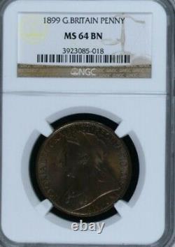 Penny de Grande-Bretagne 1899. Hanovre Victoria 1837-1901. NGC MS 64 BN. Belle patine