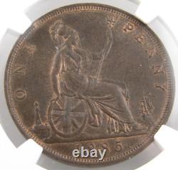 Penny de Grande-Bretagne de 1885 certifié NGC AU-58 Marron