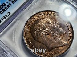 Penny de Grande-Bretagne de 1902 ICG MS-63 RB? Beau spécimen de haute qualité