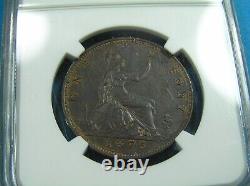 Pièce de 1 penny de Grande-Bretagne, 1875 Large Date, NGC MS 63 BN, KM-755