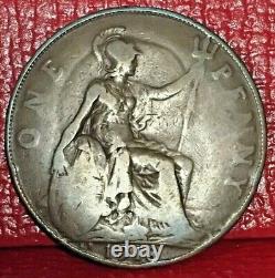 Pièce de bronze d'un penny du roi George V de Grande-Bretagne de 1918-KN, KM# 810.