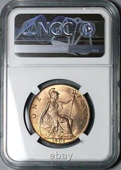 Pièce de monnaie de Grande-Bretagne 1905 NGC MS 64 RB Penny d'Edward VII (23050901C)