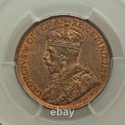 Pièce de monnaie en bronze de 1918 Canada Un Cent Roi George V de Grande-Bretagne PCGS MS64 RB