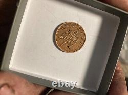 Pièce de monnaie très précieuse et rare de Grande-Bretagne de 1971 d'une nouvelle penny avec la reine Elizabeth II