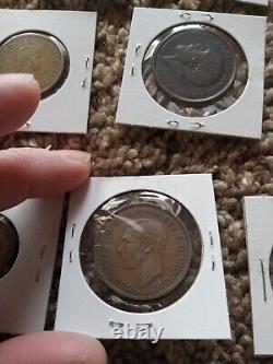 Pièces de monnaie vintage de Grande-Bretagne du Royaume-Uni d'une penny, lot de 39 pièces, ANCIENNES PENNIES.