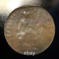 Rare 1825 Grande-Bretagne George IV Demi-Penny Erreur de Coin à Planchette Divisée