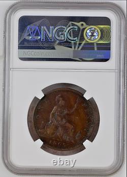 Rare 1865/3 Penny Grande-bretagne Victoria Ngc Au53 Bn. #33