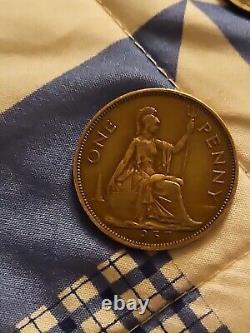 Rare 1937 Grande-Bretagne George VI Un Penny