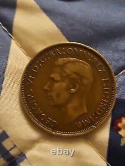 Rare 1937 Grande-Bretagne George VI Un Penny