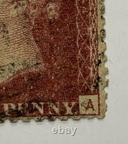Rare Aaaa Penny Red Grande Britaine Stamp, Quatre A Est Dans Les Cornes