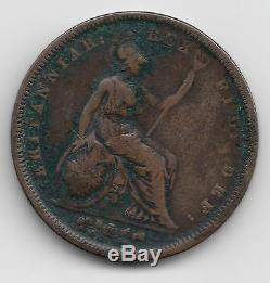 Rare Grande-bretagne George IV 1827 Penny 1d