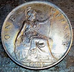 Royaume-uni De Grande-bretagne Unc 1901 One Penny Queen Victoria Km# 790