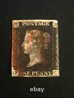 Timbres Du Royaume-uni 1d Penny Noir Utilisé