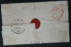 Very Rare 1841 Grande-bretagne Folded Lettre Cravates Penny Timbre Noir Plaque 9
