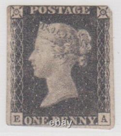 (f14-9) (1840) GB 1 Penny Noir Mng Lettres Ea (i)